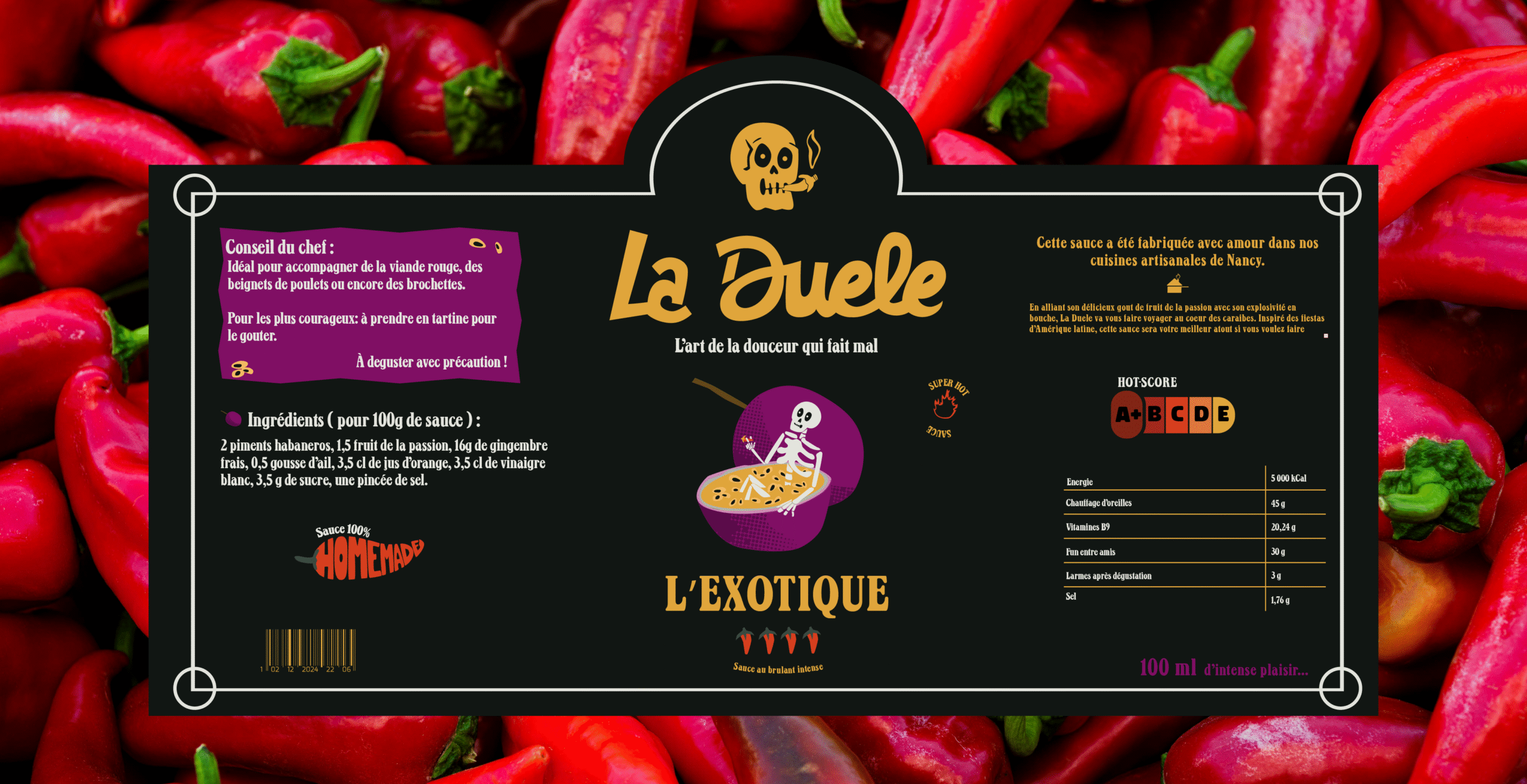 exemple design étiquette sauce piquante